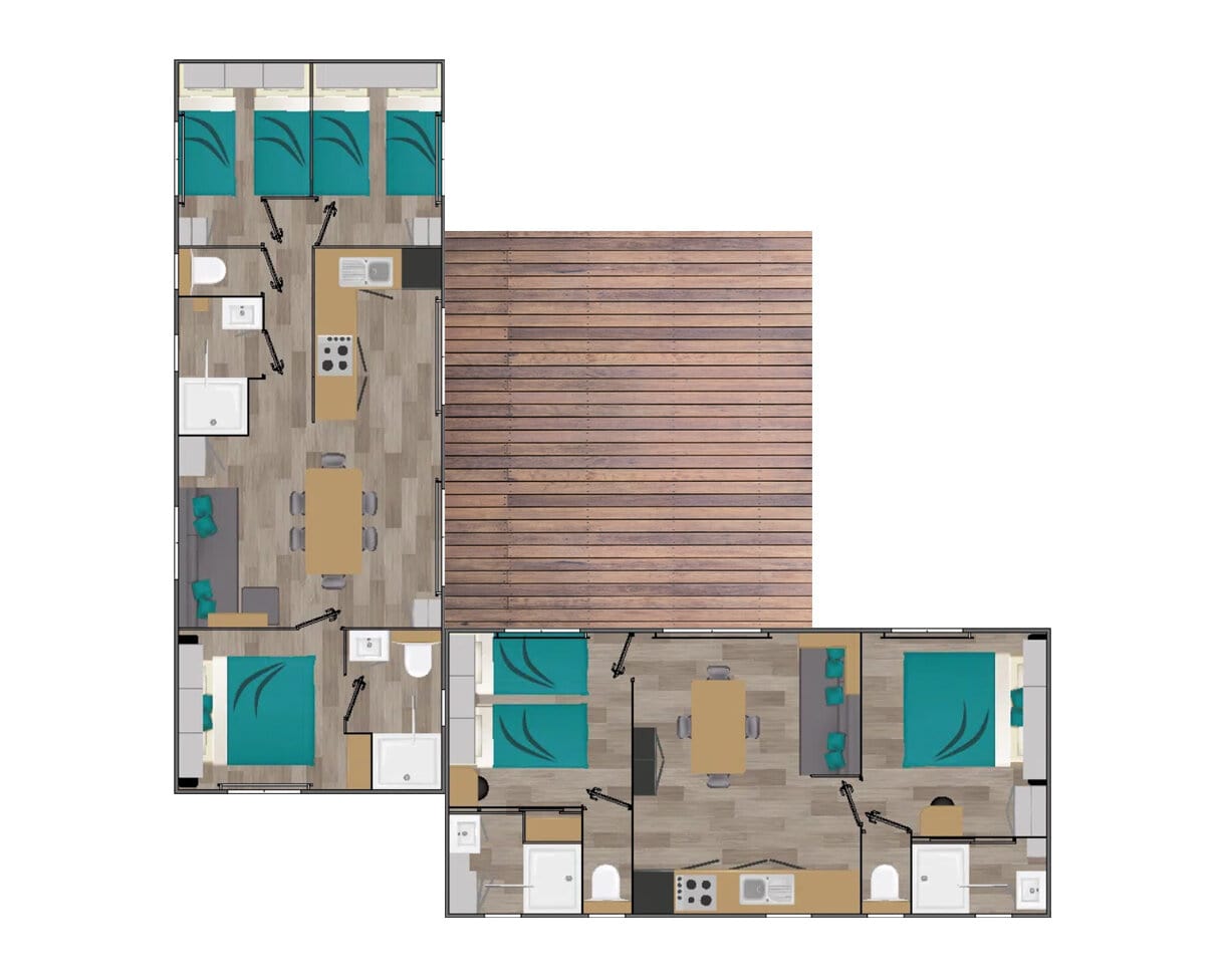 Cabane Twin 10 p 5 Ch 3 Sdb ****